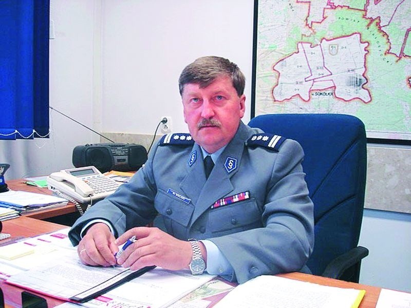 Waldemar Bielski, komendant powiatowy policji w Sokółce, nie...