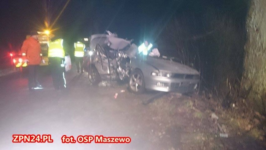 Tragiczny wypadek koło Maszewa. Nie żyje pasażer