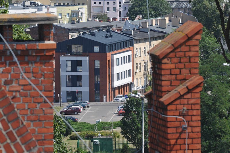 Tak prezentuje się Bydgoszcz widziana z dachu Centrum...