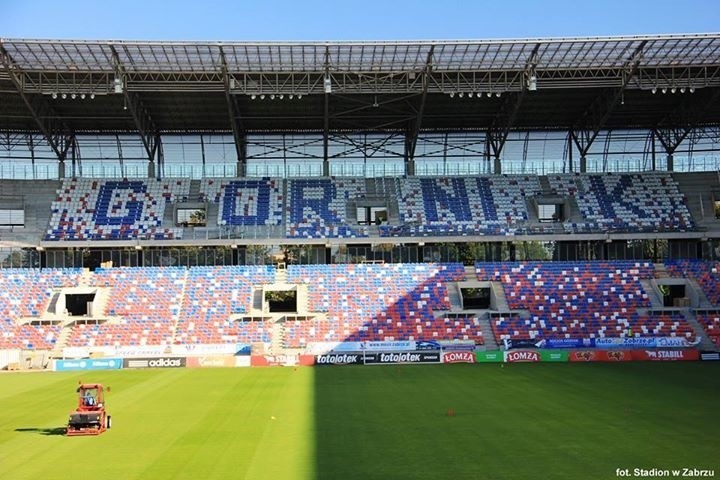 Na stadionie Górnika powstał napis Górnik