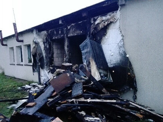 Pożar w domu socjalnym w Darłowie