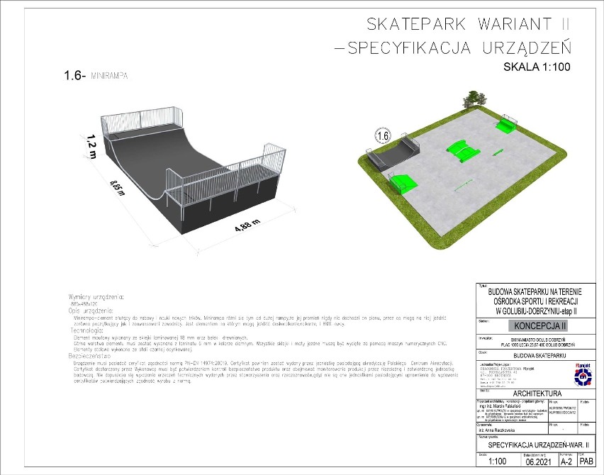 Przygotowano dwa warianty drugiego etapu budowy skateparku w...