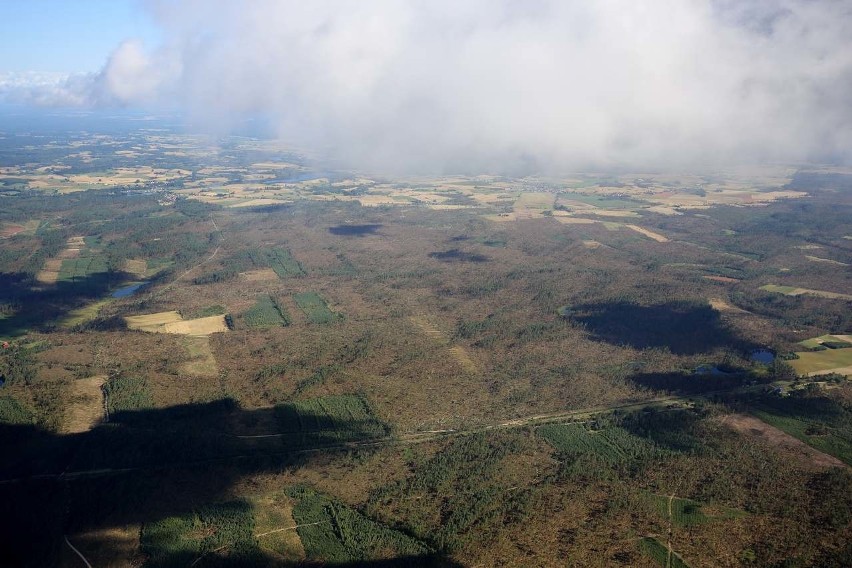 Lasy połamane jak zapałki (zdjęcia z lotu ptaka)