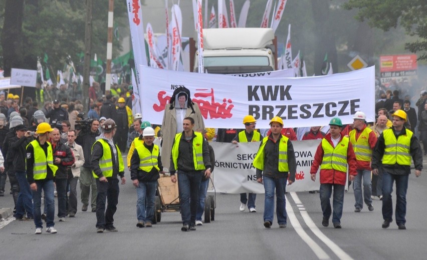 Protest przeciwko zamknięciu kopalni