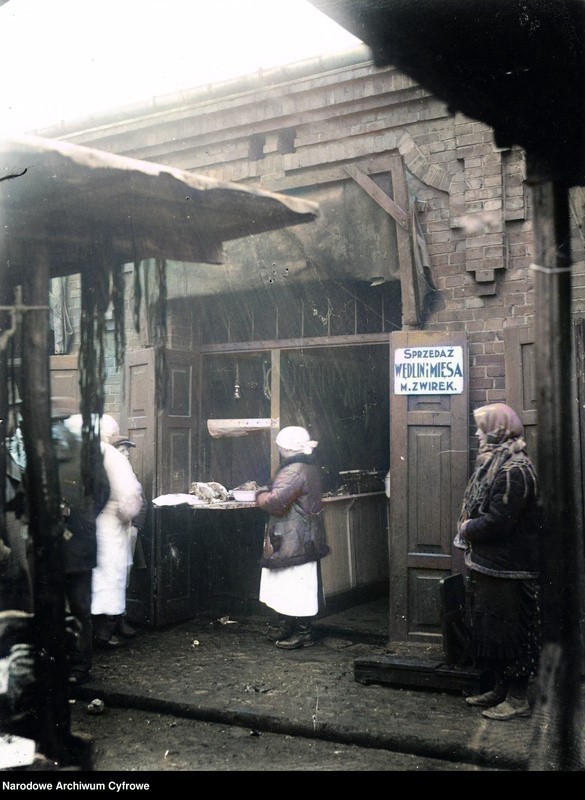 Sklep rzeźniczy Mariana Żwirka w Sosnowcu. 1933...