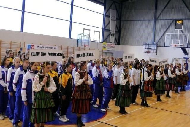 Podczas uroczystego otwarcia XV Ogólnopolskiej Olimpiady Młodzieży w Starachowicach.