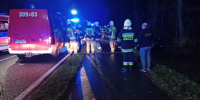 Do groźnego wypadku doszło na drodze wojewódzkiej nr 132 między Białczem a skrzyżowaniem do Nowin Wielkich. Samochód osobowy marki BMW wypadł z drogi i uderzył w drzewo. Wypadek miał miejsce przed godziną 21. Na miejsce wysłano policję, pogotowie i pięć zastępów strażaków.- Do wypadku doszło na łuku drogi między Białczem, a Nowinami Wielkimi. Pojazdem podróżowało dwóch 30-latków, obaj opuścili pojazd o własnych siłach. Na miejsce przyjechały dwa zastępy pogotowia ratunkowego, ale okazało się, że tylko jeden z mężczyzn potrzebował pomocy medycznej i zastał zabrany do szpitala - mówi bryg. Bartłomiej Mądry, rzecznik prasowy Komendy Miejskiej Państwowej Straży Pożarnej  w Gorzowie Wlkp. Przód pojazdu, którym jechali mężczyźni, został kompletnie rozbity. Rozbity samochód leży na boku, w rowie w pobliżu ścieżki rowerowej. Przyczyny wypadku ustalają policjanci. W miejscu, gdzie doszło do zdarzenia, są utrudnienia w ruchu. Do wypadku doszło na łuku drogi między Białczem na Nowinami Wielkimi:To już drogi dramatyczny wypadek na tym samym odcinku drogi w ciągu kilku godzin. Wcześniej, w niedzielę wieczorem, samochód osobowy uderzył tu w jelenia. W wyniku zdarzenia jeden pojazd został uszkodzony, a drugi dachował. Pisaliśmy o tym w tym materiale: Kolizja koło Nowin Wielkich. Jedno auto uderzyło w jelenia, drugie koziołkowało