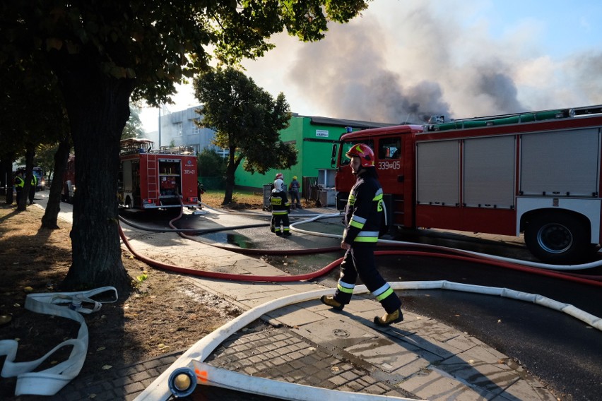 Duży pożar wybuchł w Poznaniu przy ul. Karpia. Pali się...