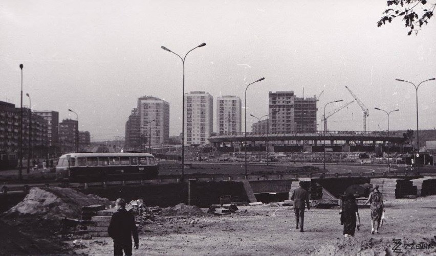Katowice 1966 Budowa/przebudowa Ronda i budowa Spodka