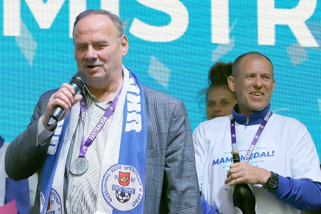Prezes TMESMSJanusz Matusiak i trener Marek Chojnacki