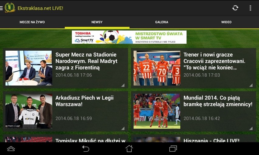 Nowa aplikacja Ekstraklasa.net LIVE! na tablety z systemem...