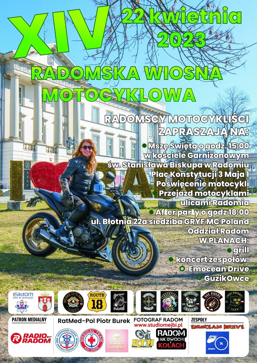 W sobotę, 22 kwietnia XIV Radomska Wiosna Motocyklowa 2023....