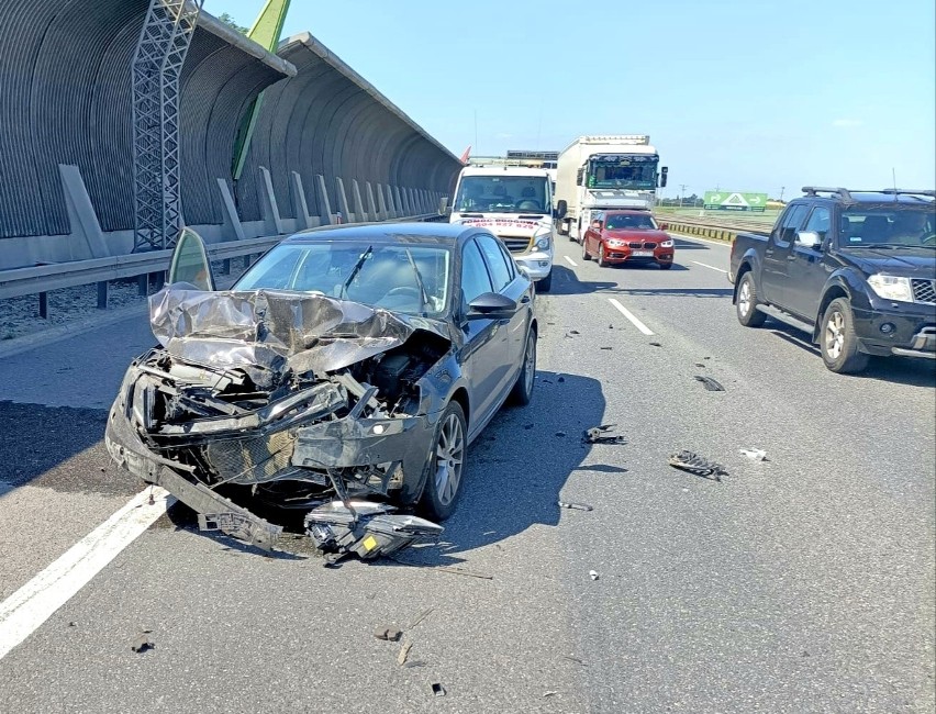 Wypadek na Autostradowej Obwodnicy Wrocławia 14.06.2021