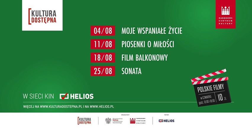 Helios zaprasza na sierpniowe pokazy najlepszego polskiego kina w ramach cyklu KULTURA DOSTĘPNA