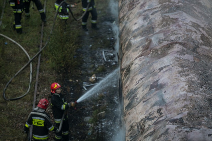 Spłonął wagon kolejowy na dworcu w Płaszowie