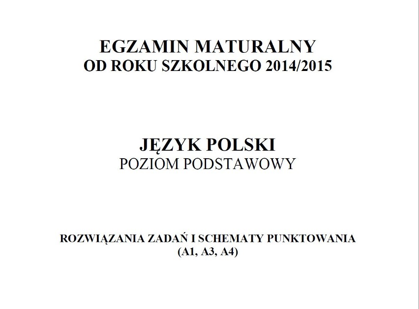 Język polski 2014 - próbna matura 2014 - klucz odpowiedzi...