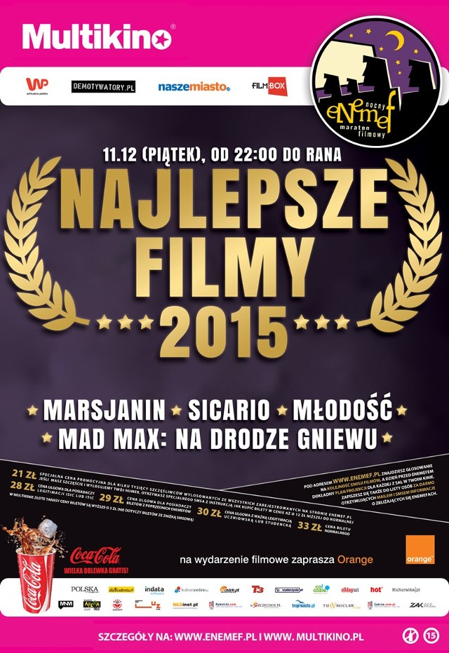 ENEMEF: Noc najlepszych filmów 2015 roku