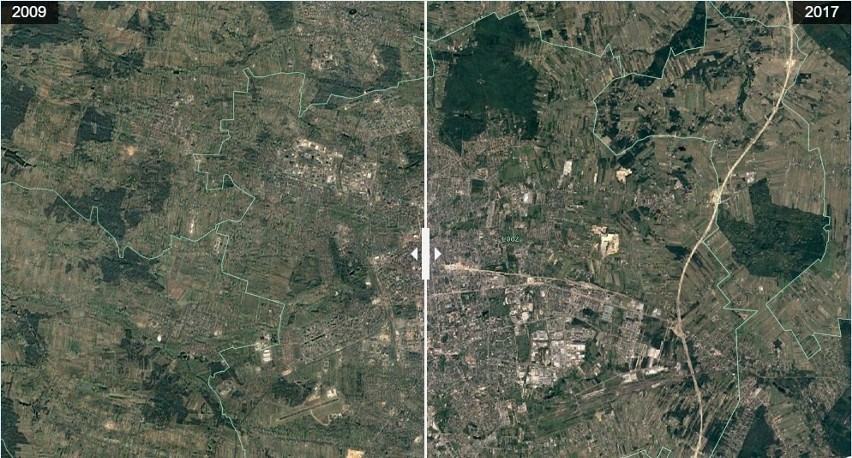 Jak rozbudowała się Łódź? Jak wyglądała z lotu ptaka Łódź w 2009 roku, a jak wygląda po rozbudowie w 2017 roku [GALERIA]