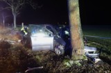 Wypadek pod Budzyniem. Samochód uderzył w drzewo. Dwie osoby trafiły do szpitala