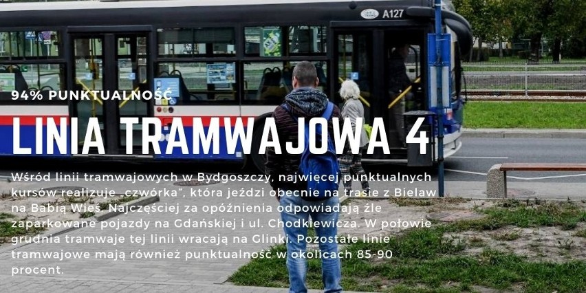 Które autobusy i tramwaje w Bydgoszczy się nie spóźniają?...