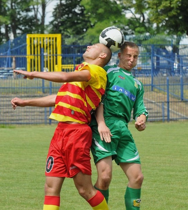 Michał Fidziukiewicz (z lewej) tym razem nie zdobył bramki dla Jagiellonii