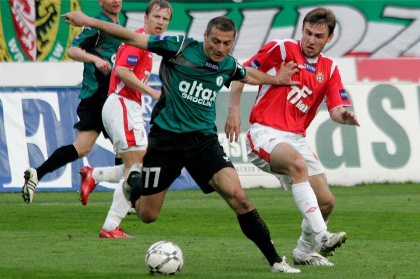 23.04.2008, Kraków: Piotr Świerczewski jako gracz Dyskobolii...
