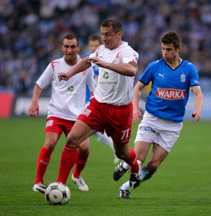 18.04.2009, Poznań: Piotr Świerczewski jako zawodnik ŁKS...