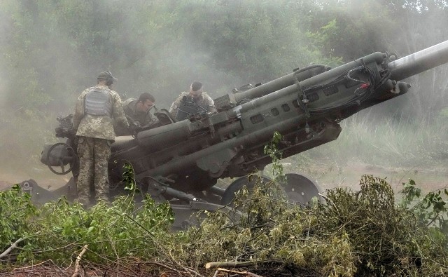 Ukraiński ostrzał pozycji wroga z użyciem zachodnich haubic