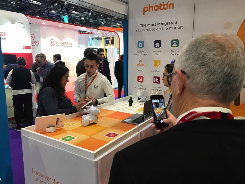 Robot Photon - obok Google, Microsoftu czy Lenovo - na Bett Show w Londynie, największej imprezie technologiczno-edukacyjnej w Europie