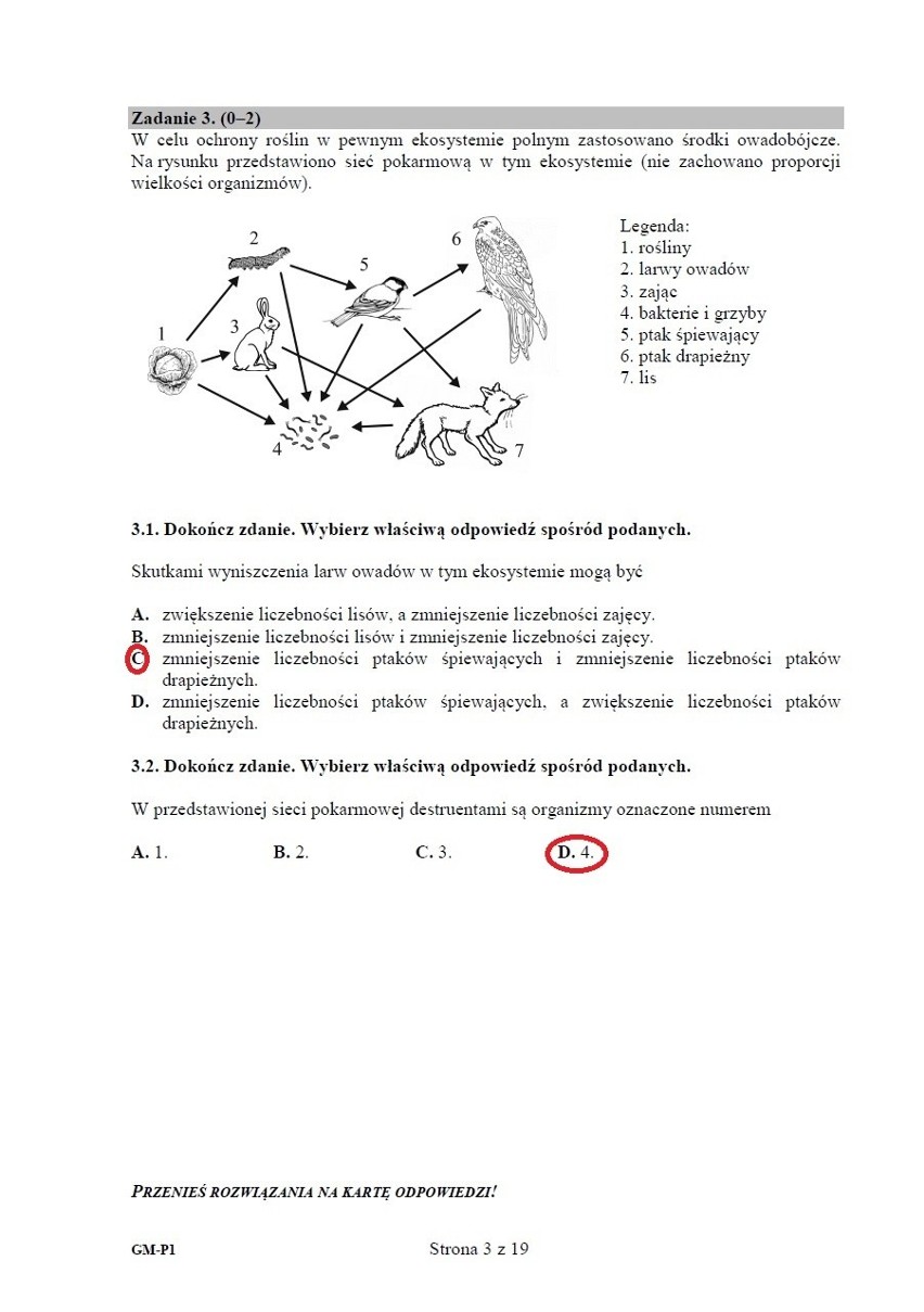 Egzamin gimnazjalny 2017. ODPOWIEDZI Przyroda. Geografia,biologia,chemia,fizyka