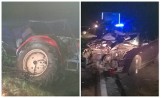 Krotoszyn: Wypadek ciągnika rolniczego i dwóch osobówek. Dwie osoby zostały ranne [ZDJĘCIA]