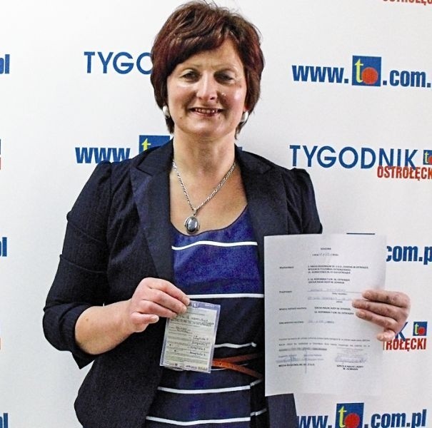 W ubiegłym tygodniu voucher na wygrany kurs na prawo jazdy odebrała p. Dorota Szemplińska
