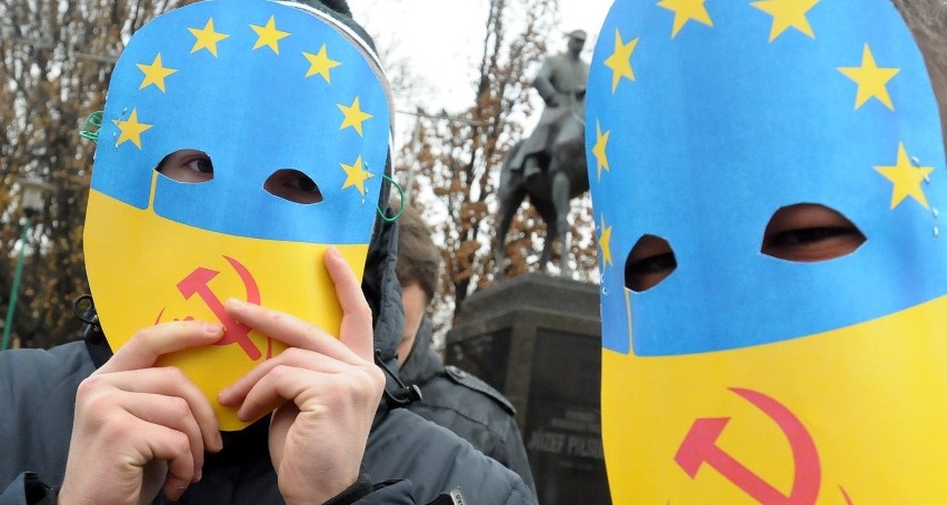 Manifestacja młodych Ukraińców w Lublinie