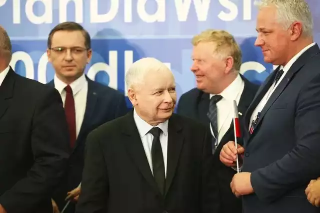 Konwencja PiS w Łodzi, 28 września 2018 r. Włodzimierz Stanek (po prawej) z Jarosławem Kaczyńskim.