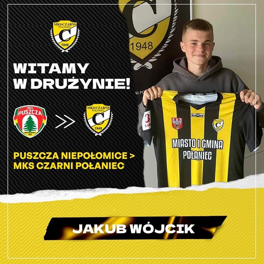 Jakub Wójcik został wypożyczony z Puszczy Niepołomice do...