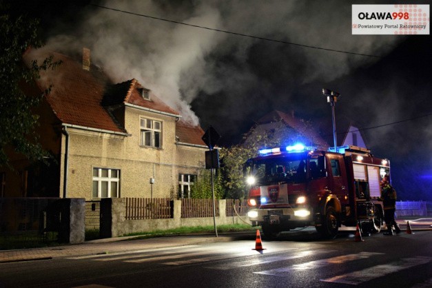 Nocny pożar domu w Jelczu-Laskowicach [ZDJĘCIA]      