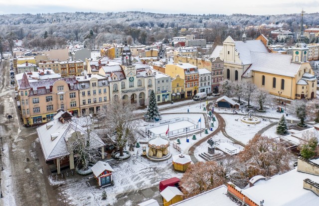 Oto Wejherowo w pięknej zimowej scenerii. Zobaczcie zdjęcia z drona