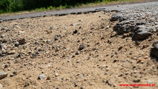 Kierowcy, którzy chcą jechać drogą powiatową Narewka - Guszczewina - Olchówka - Siemianówka muszą mieć opanowaną jazdę slalomem. Tyle tam dziur i wyrw w jezdni.