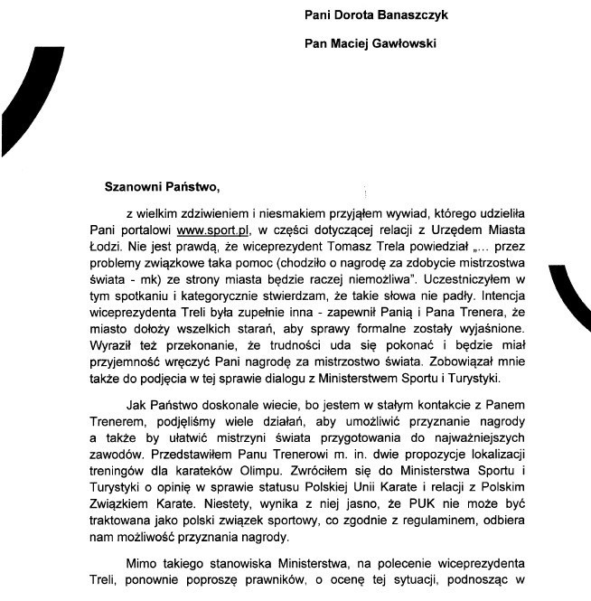 Dorota Banaszczyk, mistrzyni świata w karate, o wiceprezydencie Łodzi: „Poryczałam się i wyszłam, bo nie miałam ochoty na niego patrzeć”