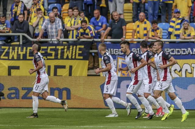 19.08.2017 gdynia,  stadion miejski lotto ekstraklasa, mecz: arka gdynia - pogon szczecin   nz. gol na 3:0 fot. karolina misztal / polska press / dziennik baltycki