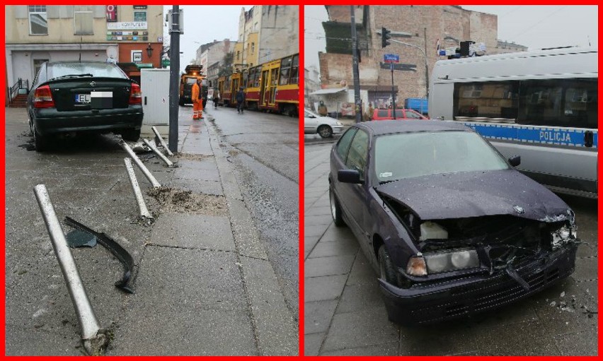Groźny wypadek na Gdańskiej! Ścięte stojaki rowerowe tuż przed przystankiem. Są ranni [zdjęcia]