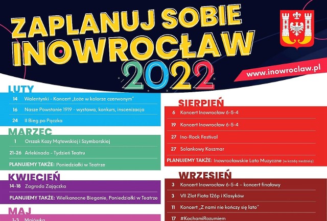 Po przerwie związanej z pandemią w 2022 roku kontynuowany będzie projekt "Zaplanuj sobie Inowrocław". Mieszkańców i przyjezdnych czeka wiele imprez