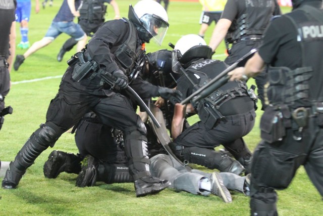 Zadyma na stadionie Ruchu Chorzów