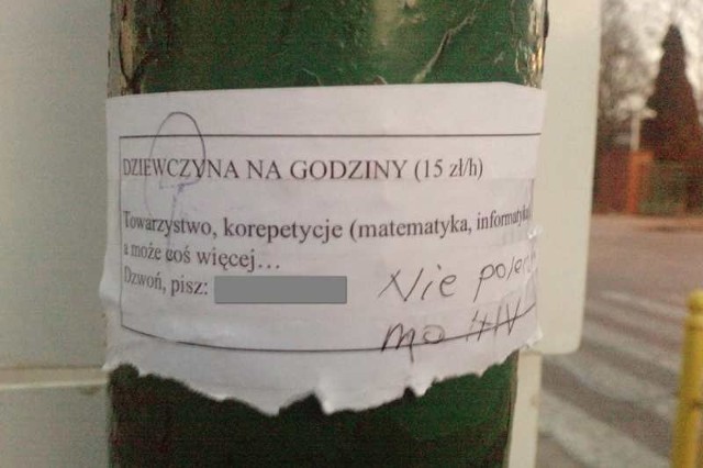 Nietypowe ogłoszenie w Szczecinie.