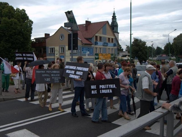 Blokada została zorganizowana na moście w Krośnie Odrzańskim