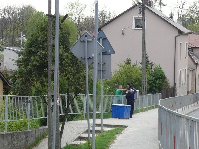 Policjanci zabezpieczają dowody.