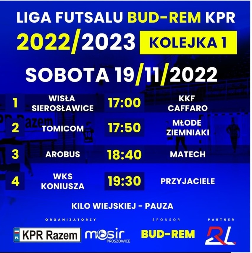 Liga futsalu startuje w sobotę o 17.50 w hali MOSiR