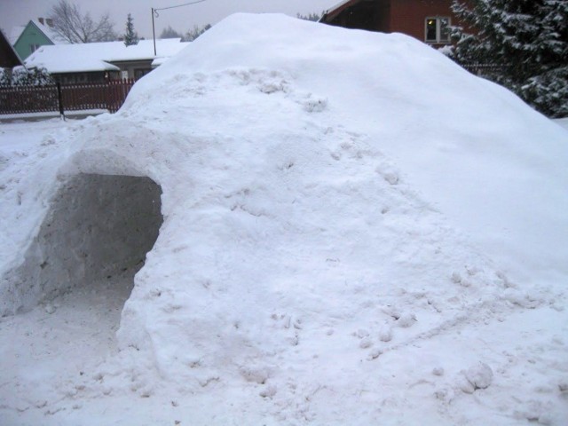 Pomysłowi białostoczanie wybudowali igloo