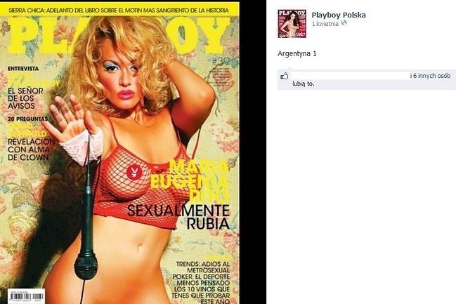 "Playboy" Argentyna (fot. screen z Facebook.com)