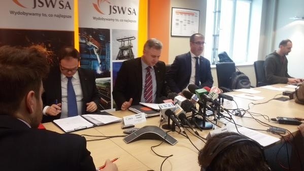 Prezes Jarosław Zagórowski na konferencji prasowej zaapelował do górników o zaprzestanie strajków